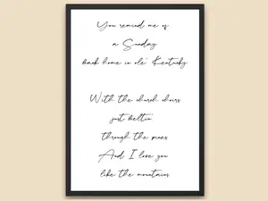 Tyler Childers Shake the Frost Lyric poster Print