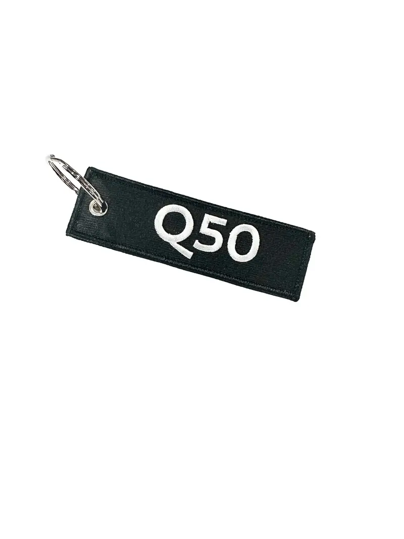 Durable JDM Jet Tag Embroidered Keychain for Car Enthusiasts - Q50