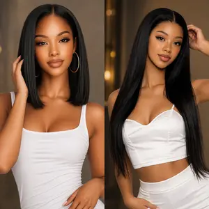 【Live】CindiRiver Bob Wig+Straight Wig Bundle Wig 100% Human hair Gluless Wig