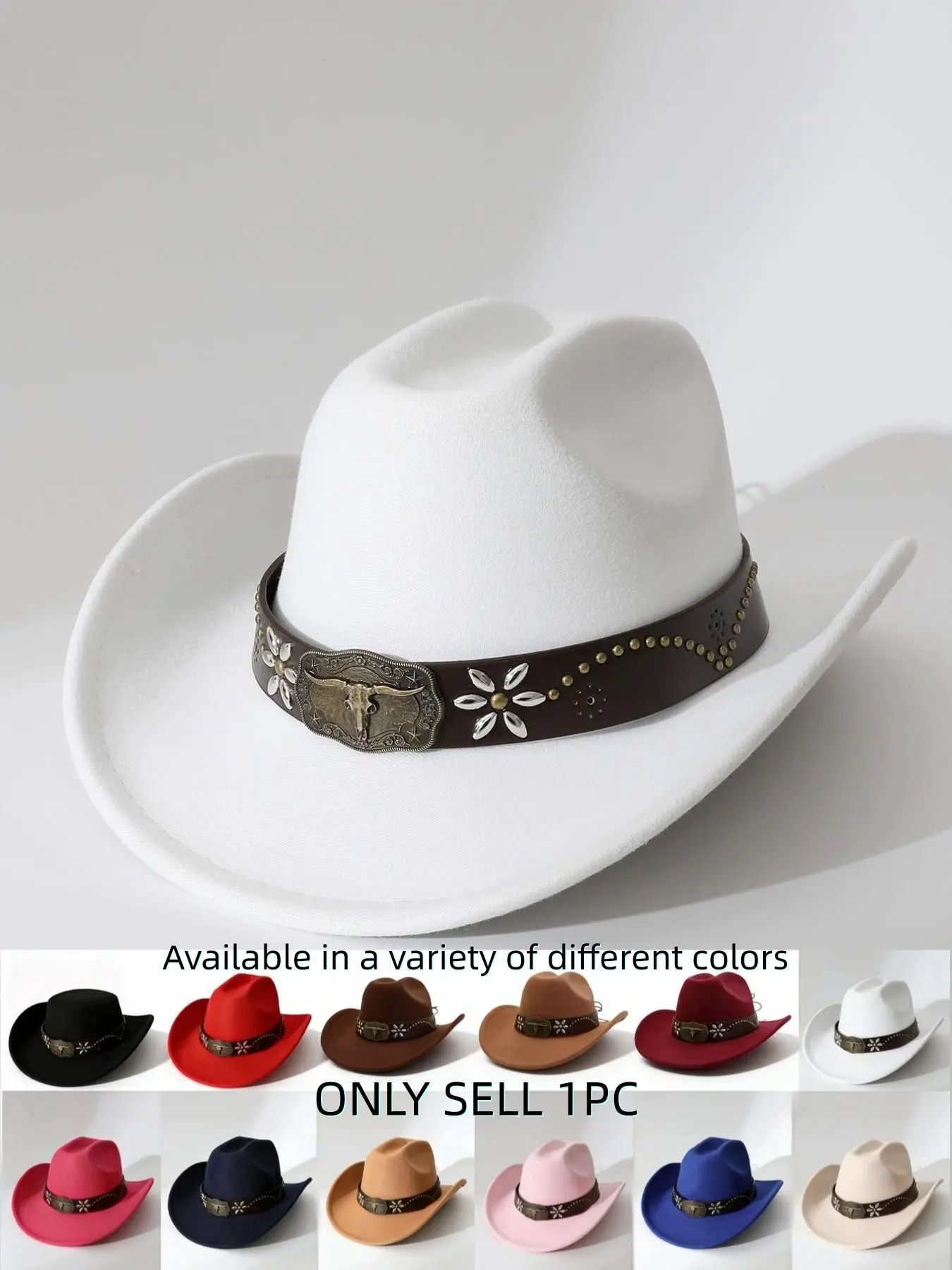 American Vintage Western Cowboy Hat, Heavy-Duty Wool Felt 