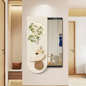 Hanging Full Length Mirror, Home Entrance Corridor Makeup Mirror, Push-Pull Rectangle Hidden Entrance Full-Length Mirror for Living Room Dinning Room Bedroom Entryway Bathroom - 45.3x17.7inch