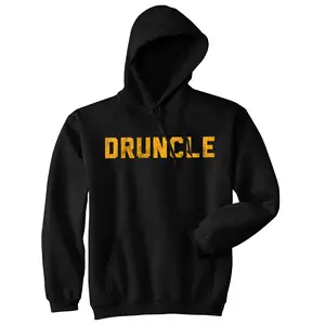 Druncle Unisex Hoodie Funny Drunk Uncle Family Reunion Hilarious Gift Hooded Sweatshirt Unisex Vintage Fashion Hoodies Uncle Hoodie Funny Drinking Pullover Novelty Sweatshirt Black -