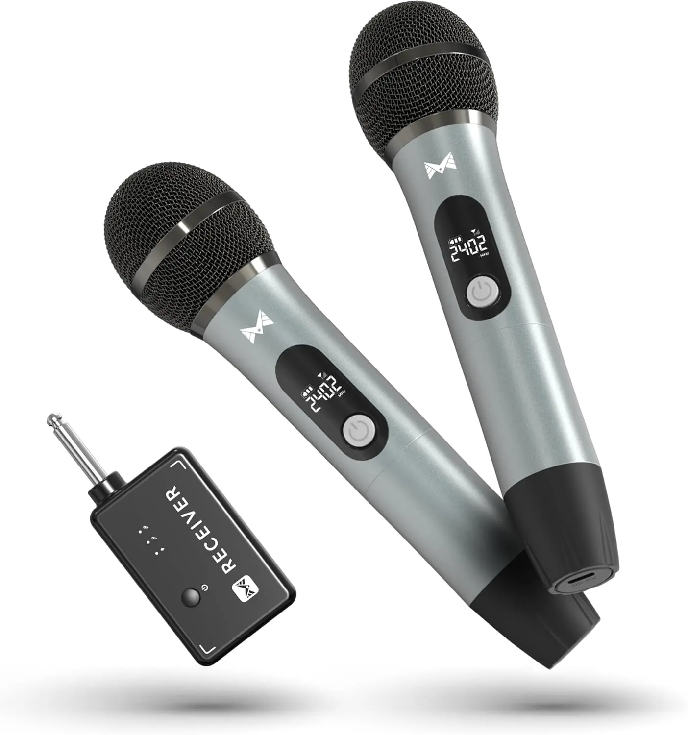 Wireless Microphones, Wireless Microphone with One-To-One Chip Connection, Volume Control, 200-Foot Receiving Distance, All-Metal Tube Microphone, Suitable for Video Recording, Family GatheringsGift.