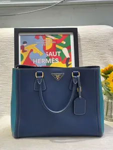 Pre-owned PRADA Leather Tote Bags Preloved Saffiano Bag 33x27cm 11079