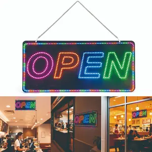 LED "OPEN" Sign, No-drill Installation, High-brightness Light-up Letter Signage, Shop Window Advertising Light for Customer Attraction