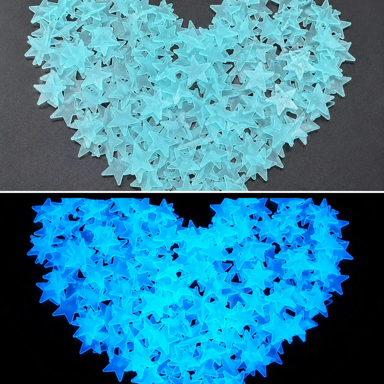 100PCS Glow-in-Dark Star Decorative Stickers, Luminous Colorful Wall Stickers for Bedrooms, Ceiling and Room Decor (Star Shape Design)