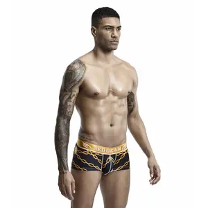 Hibin Tide Brand 2026 Printed Underwear Fashionable Chain Pattern Boxers for Men Summer Vibes Menswear Briefs Socks