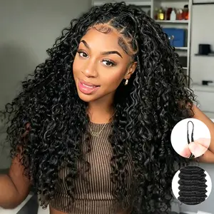 [Budget Friendly] STERLY Crochet Extensions Human Hair Deep Wave Pre-Separated 50g per Pack 45-50 Strands per Pack Knotless Boho Braids 4-5 Packs for Full Head Multiple Curly & Wave Textures Wig with Crochet Hook #TikTokShopStockUp #Summervibes