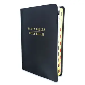 Biblia Bilingue Reina Valera 1960 y King James Version imitacion piel negro con indice