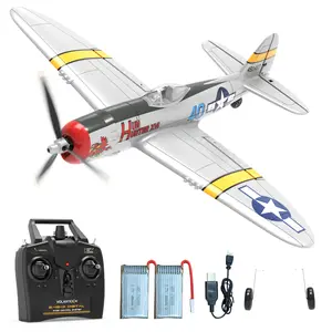 VOLANTEXRC RC Airplane 2.4GHz 4CH P-47 Thunderbolt WWII One Key Aerobatic Remote Control Plane With 2 Batteries For Beginners 761-16 RTF