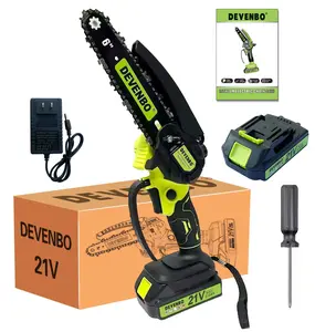 Devenbo Mini ChainSaw 21V Portable Electric Cordless Saw for Wood Cutting Batteries 2000mAh Pruning Gardening Camping Suitable for Seniors Women Perfect Christmas New Year Gift Idea Ratchet Wrench Set Drill Tool with plunge Brushless Hammer Impact Light