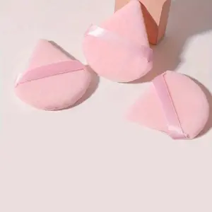 Triangle Shaped Powder Puff Set, 3pcs/set Cosmetic Double-sided Soft Powder Puff, Professional Makeup Tools for Women, Makeup Products, Christmas Gift