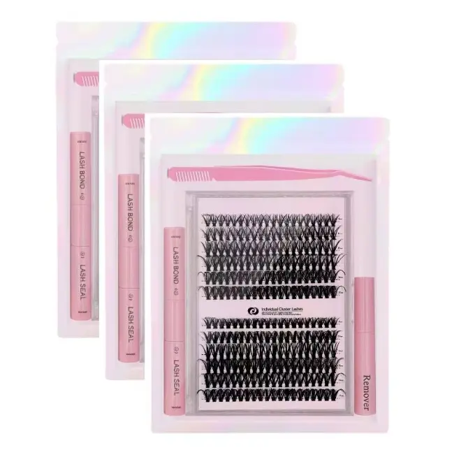 30D 40D Individual Cluster Lashes Mix 9-17mm Length, 240 Pieces,Ultra-Thin Invisible Band Natural Curl Volume DIY Eyelash Extension,Reusable Lash Kit