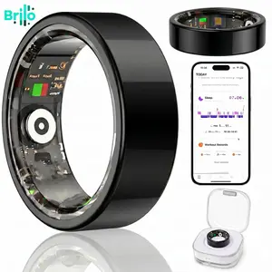 BRILO T12 Titanium Smart Wellness Ring Activity Tracker With Charging Case, Fitness Metrics, Step Counter, Sleep Insights, Free App smart ring for women Wearable Tech Gadgets Wearable Sport