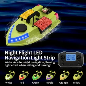 500M RC Fishing Bait Boat GPS+Beidou 99 Fixed Positioning Points, LED Night Lights & Low Battery Auto Return, Fully Sealed Waterproof For Pond Lake Fishing, Without Battery