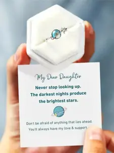 Gift for Daughter: Star Moon Rotating Ring, Stress Relief, Anxiety Ease, Stress Reliever, Birthday Gift, Christmas Present, Elegant Stainless Steel