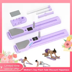 Multifunctional Pilates Board Home Workout Equipment Pilates Reformer Machine with Resistance Bands Timer Kcal Reps Display Full Body Fitness Exercise Kit for Women Purple