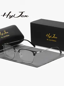 HyJex 1 Piece Unisex Exquisite Craftsmanship Full Frame Plaon Glasses Exudes Refinement Square Frame Plaon Glasses
