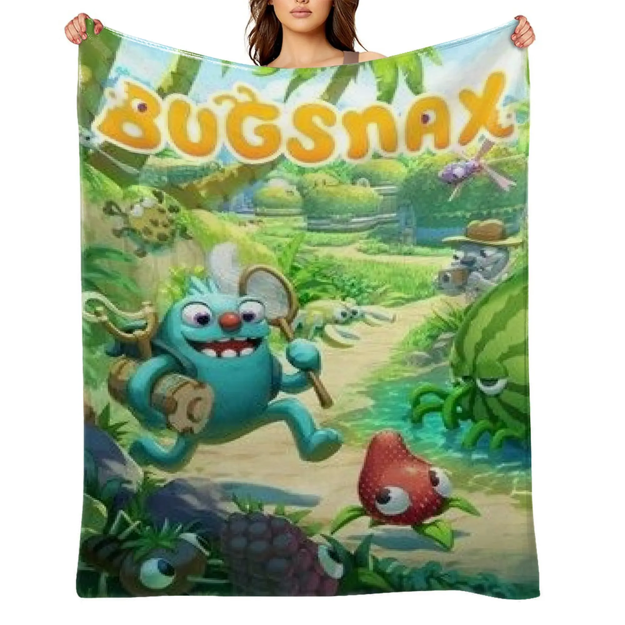 Bugsnax-Flannel Throw Blanket for Girls Boys- Ultra Soft, Anti-Shrink & Wrinkle-Resistant ,Quick-Dry, Machine Washable Cozy Throw ,Perfect Gift for Kids Adults A-18