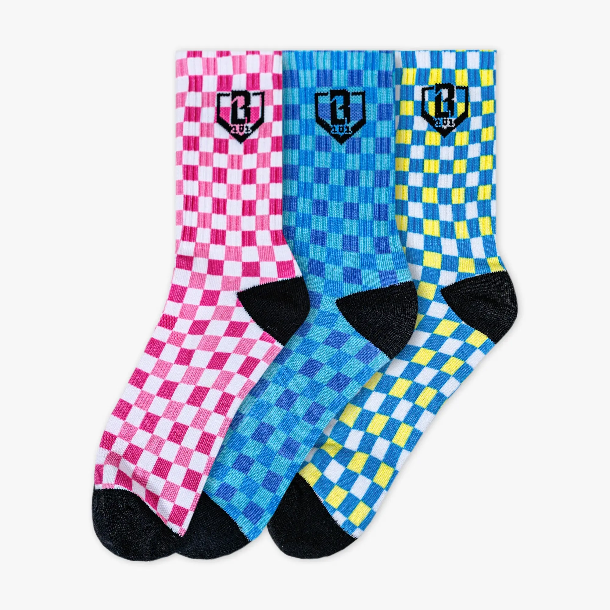 Checker Print Performance Socks 3-Pack