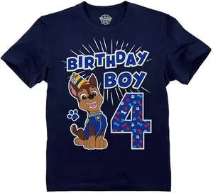 Tstars Paw Patrol 4 Chase Shirt Gifts for Four Years Old 4th Birthday Theme Party Toddler Kids T-Shirt Tstars Paw Patrol 4 Chase Shirt Gifts for Four Years Old 4th Birthday Theme Party Toddler Kids T-Shirt