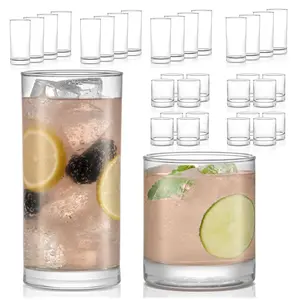 Libbey Province 24-Piece Glasses Drinking Set, Ideal Dining Glassware Sets, Dishwasher Safe Glass Sets For Drinking