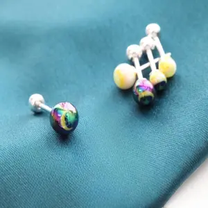 Moon Sketch Lobe Stud • Ball Back White Star Barbell • 3mm Marble Conch Earrings • 3 Sizes Helix Earring • Celestial Tragus Earring • Gifts