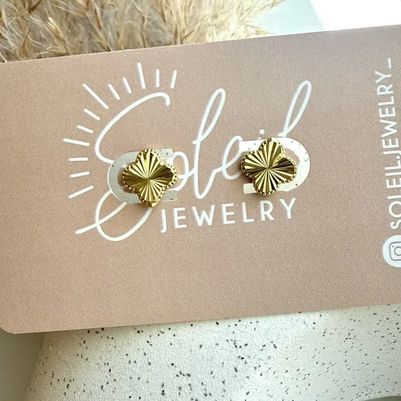 Gold Flower Stud Earrings