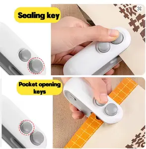 Portable Mini Heat Bag Sealing Machine Package Sealer Bags For Snacks Plastic Bag Heat Sealer Clip USB Rechargable Sealer