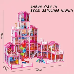 Doll House DIY Doll House Princess Castle Toy Furniture Accessories, Luminous Doll Villa, Logical Thinking