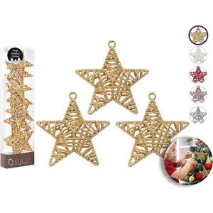 4 inch   Glittered Rattan  Ornaments  Tree/X'Mas Gifts/X'Mas Table Decorations (Set of 8)