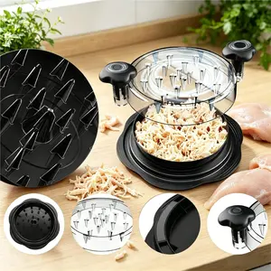 Pulled Pork Shredder Tool With Transparent Lid And Ergonomic Handles Heavy Duty Food Grade Meat Shredder Anti Slip Bottom Easy To Clean Dishwasher Safe Kitchen Gadget