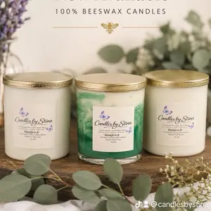 100% Beeswax Decor Candle - Infused with Essential Oils, Manifest It Home Decor Candle