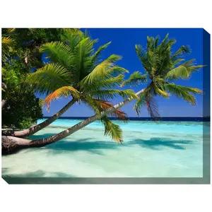 West of the Wind Outdoor Canvas Art Palms Duo 40" x 30"