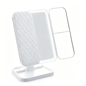 Foldable LED Makeup Mirror 1/2/3X Magnification Touch Control Rotatable Vanity Mirror with 3 Color，Portable Rechargeable Makeup Mirror