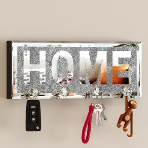 SHYFOY HOME Mirrored Key Holder for Wall Decorative Shelves Organiser Room