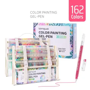 168pcs 162 Color Gel Pens Set with Handheld Storage Bag, 0.6mm Tip, Rich Colors, Large Capacity Ink, Ideal for Drawing, Marking, DIY Art, Artist Bundle, Art Supplies, Art Materials