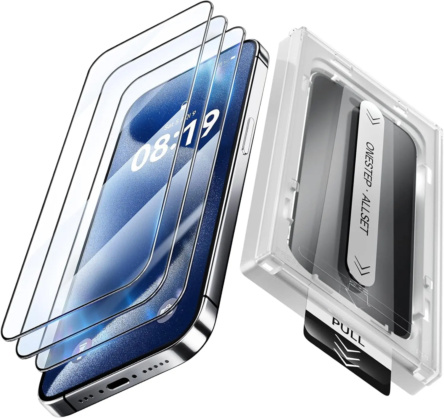3-Pack 9H+ Tempered Glass Phone Screen Protector for iPhone 13/14/15/16/17, Mobile Phone Accessories with Auto-Alignment Kit, Auto Dust Removal, Shatter-Resistant HD Clear Case-Friendly Protective Mobile Accessory, Privacy Screen Guard HD Privacy Film