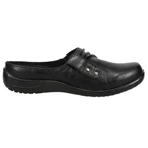 Easy Street Womens Holly Studded Mules Flats Casual - Black