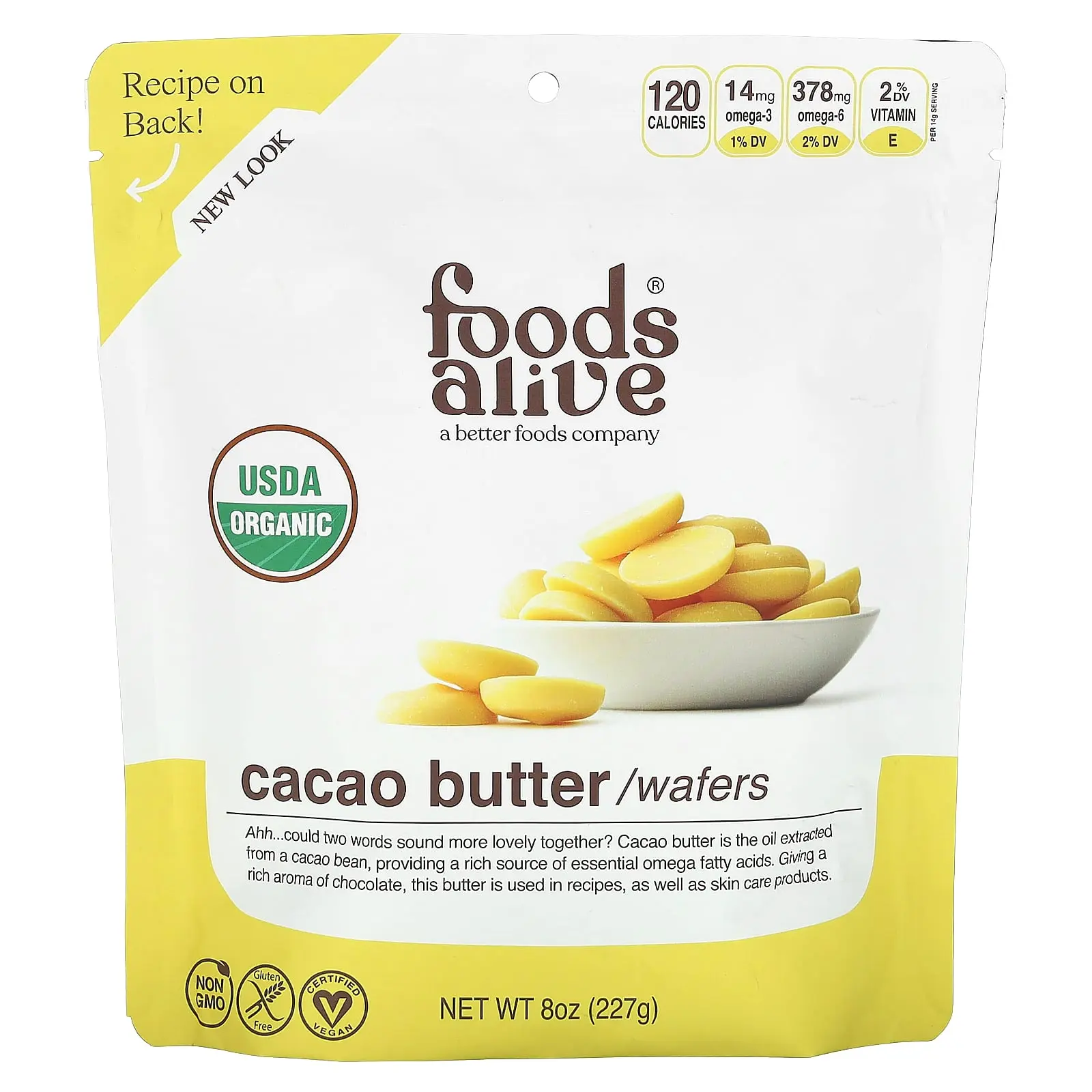 Foods Alive Cacao Butter Wafers, 8 oz (227 g) Foods Alive Cacao Butter Wafers, 8 oz (227 g)