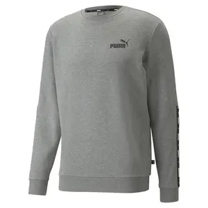 PUMA Mens Essentials Tape Crew Neck Sweatshirt Casual - Grey