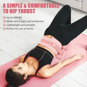 Hip Thrust Belt, Fully Upgraded Hip Thrust Belt for Dumbbells, More Comfortable Hip Thrust Belt, Home Gym Hip Thrust Belt with Wider and Longer Anti-Slip Pads, Glute Workout Equipment, Workout Fitness Belt