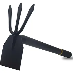 Hoe and Cultivator, Long Heavy Duty Hand Hoe with Tiller, 2 Section Handle, Carbon Steel Blade, Cultivator Hoe Garden Tools for Loosening Soil, Digging