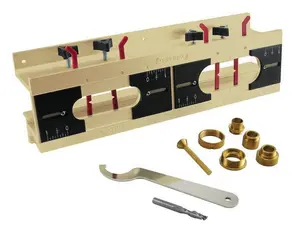 212 MAIN E-Z Pro Mortise Jig (Model 870), Adjustable Clamp Mounting Tool with High Speed Steel for Mortise Joint Applications