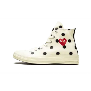 Chuck 70 Hi "Comme Des Garçons PLAY / Polka Dot White" 157251C