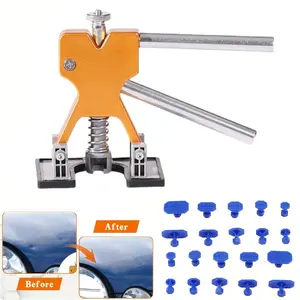 Paintless Car Dent Repair Kit, Includes Gold Dent Lifter and 20 Pulling Tabs for Quick Removal of Hail Dents and Metal Car Body Damage