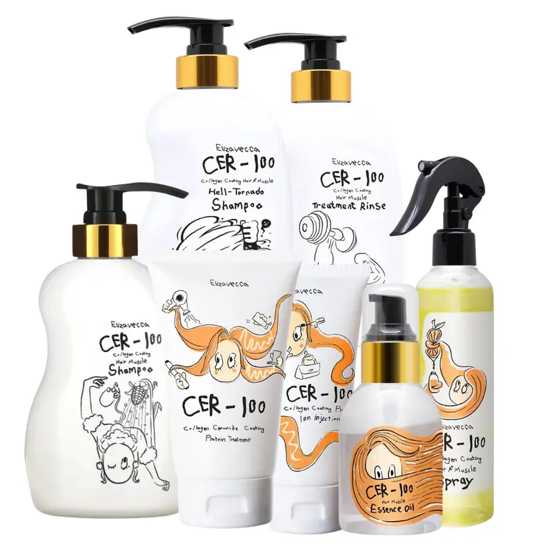 Elizavecca CER-100 Collagen Hair Care Series – Treatment, Shampoo, Rinse, Oil, Spray