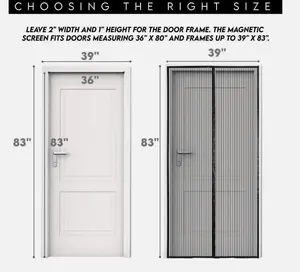 Hands-Free Magnetic Mosquito Screen Door, Magic Auto Shut Mesh Curtain, Breathable Anti-Insect Net for Household Front Doors