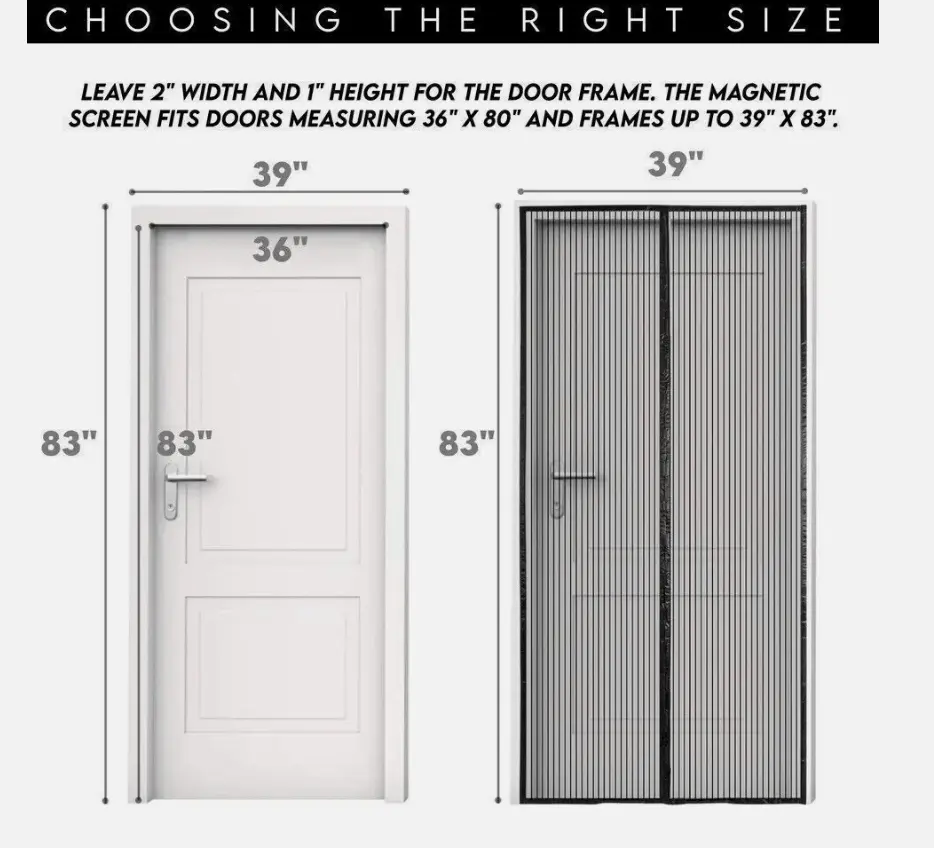 Hands-Free Magnetic Mosquito Screen Door, Magic Auto Shut Mesh Curtain, Breathable Anti-Insect Net for Household Front Doors