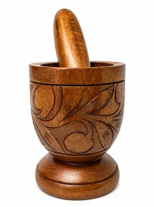 Pilon Large Handcrafted Wooden Mortar & Pestle Esterly's - 8.5 in H x 6 in W